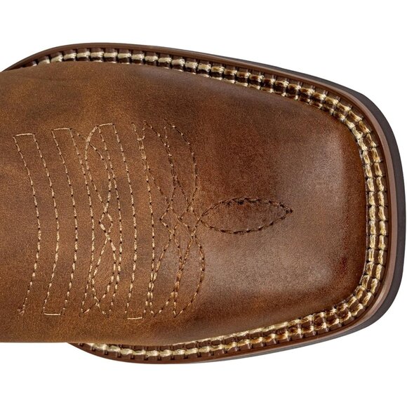 SheSole Western Boots Women's Brown Tan Faux Leather Square Toe Wide Mid Calf - Picture 3 of 9